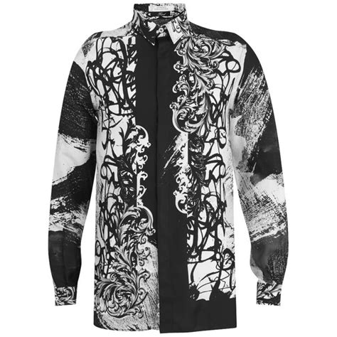 versace shirt black and white|versace long sleeve shirt.